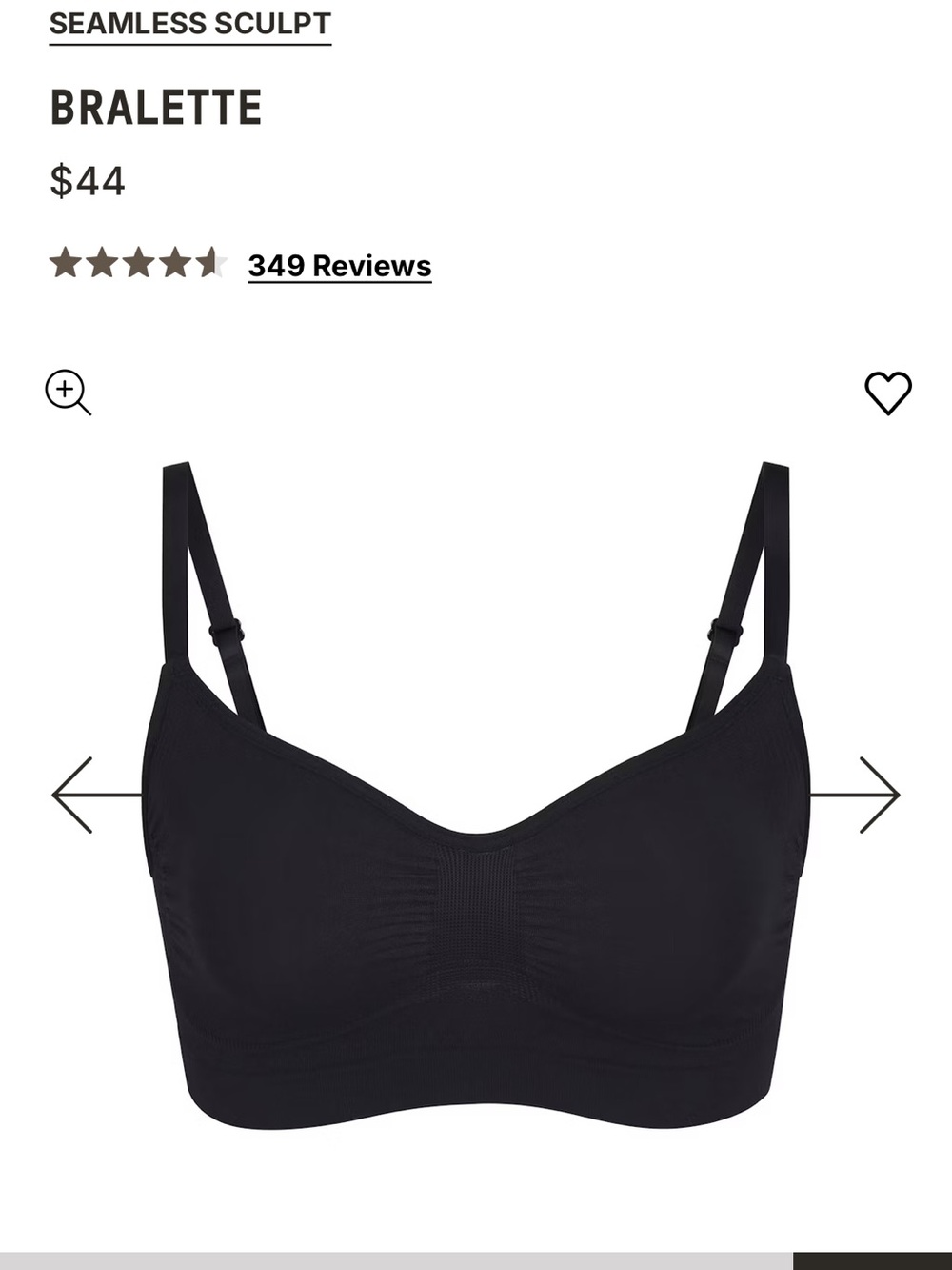 SKIMS Seamless Sculpt Bralette - Black